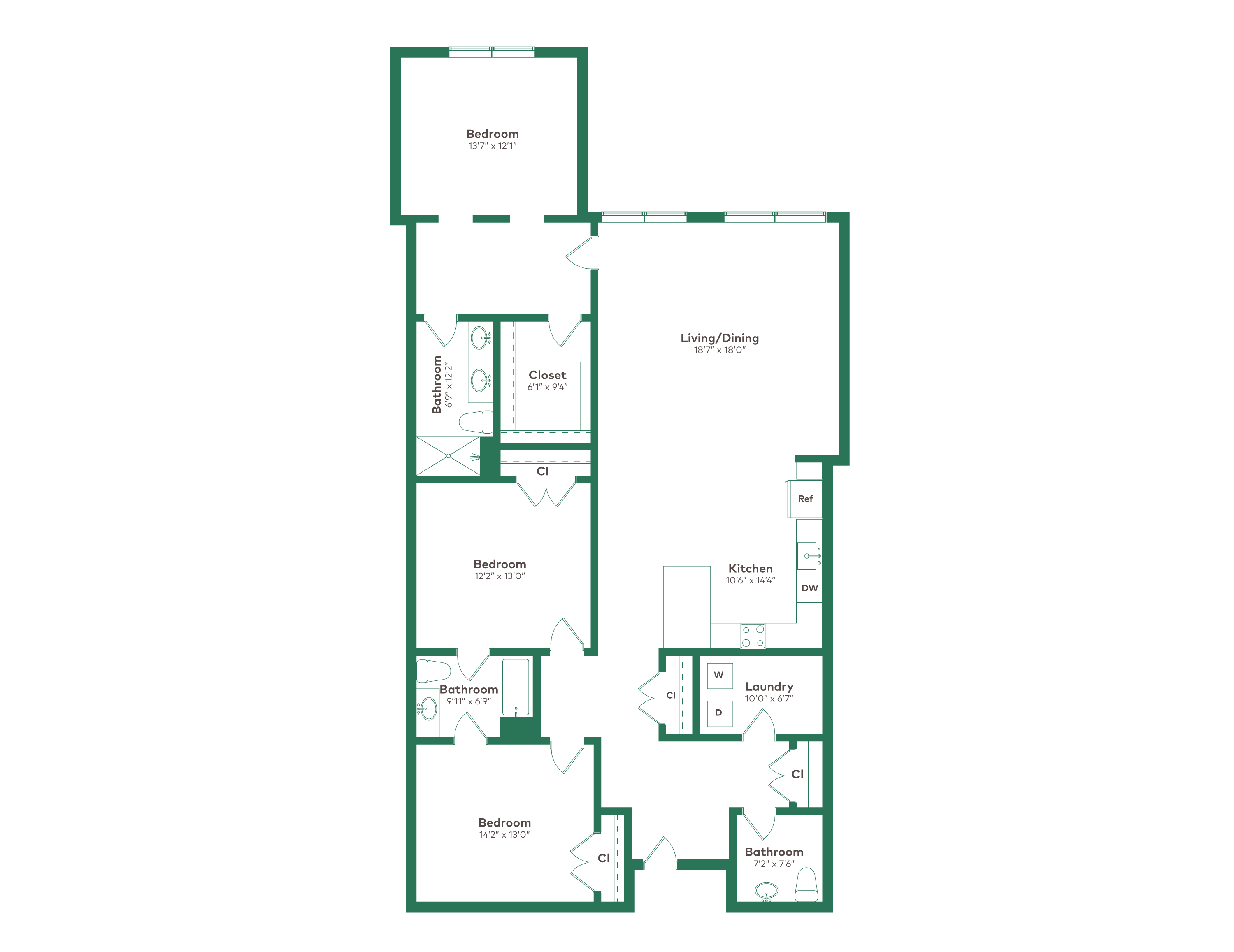Floor plan layout diagram for J+W - C1